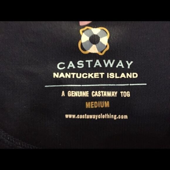 Castaway Sailing Quarter Zip Navy Cotton Pullover Mens SZ L - Picture 4 of 5